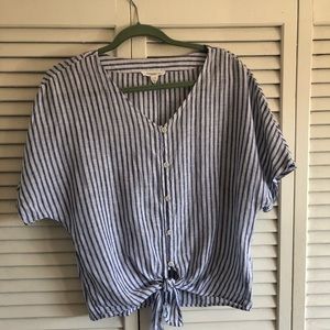 Blue and white summertime top